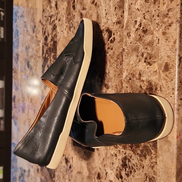 Frye Black Leather Woven Shoes Size 8.5 - Picture 4 of 6